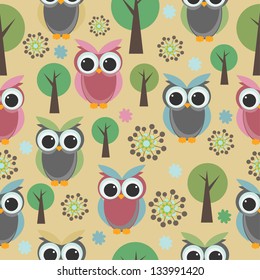 cute owl seamless