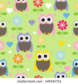cute owl seamless