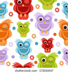 cute owl seamless
