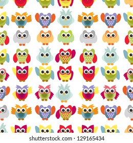 cute owl seamless pattern