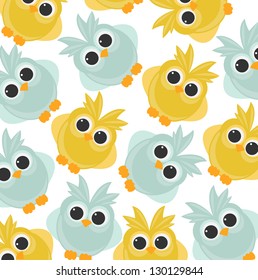 cute owl seamless pattern