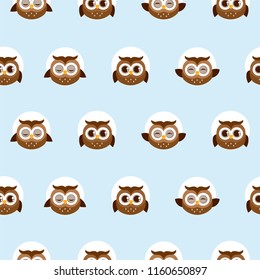  Cute Owl Seamless Pattern. cartoon background. Good for wallpaper, design for fabric and decor.