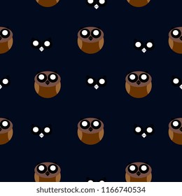 Cute owl seamless pattern for halloween theme
