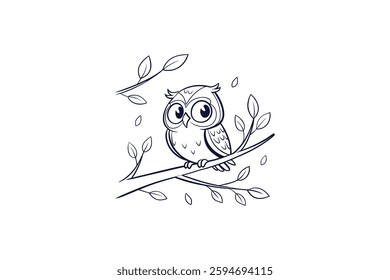 cute owl silhouette clip art vector illustration