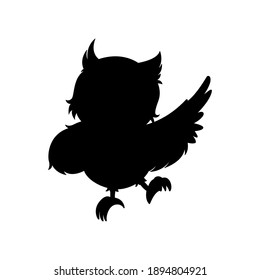 cute owl silhouette vector illustration