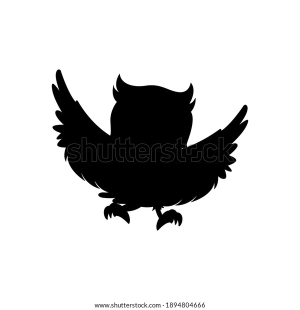 Cute Owl Silhouette Vector Illustration Stock Vector (Royalty Free ...