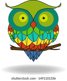 cute owl sitting on a tree branch