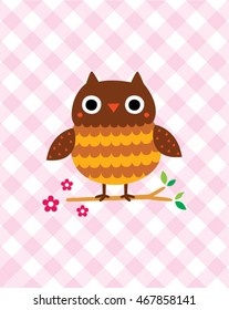 cute owl in spring