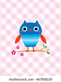 cute owl in spring
