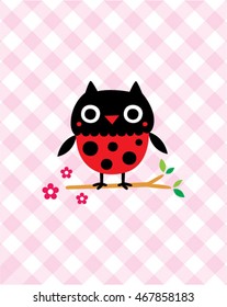 cute owl in spring
