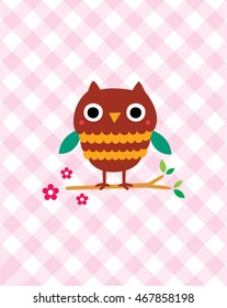 cute owl in spring