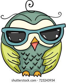 Cute owl with sunglasses