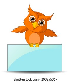 Cute Owl With Text Board