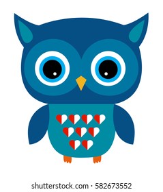 Cute Owl Vector Boy with Heart