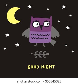 cute owl vector card