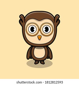 Cute owl vector. Cartoon animal illustration