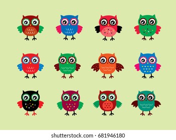 cute owl vector collection