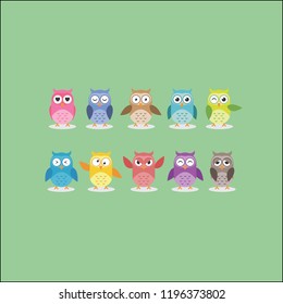 cute owl vector design collection