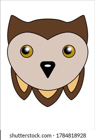 Cute owl - vector full color illustration. Owl head - cute picture, baby, smile.