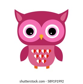 Cute Owl Vector Girl with Heart