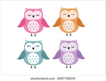 cute owl vector hand drawn design vector