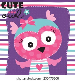 cute owl vector illustration 