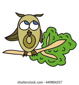 Cute owl. Vector illustration.
