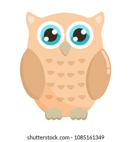 Cute owl vector illustration. Flat design