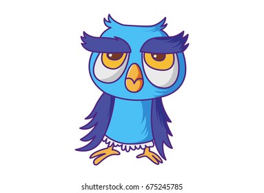 Cute Owl. Vector Illustration. Isolated on white background.