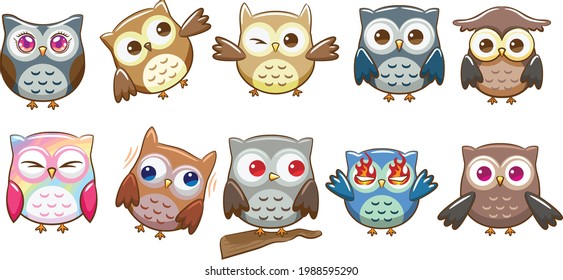 Cute owl vector illustration with white background. Owl vector illustration for symbol.