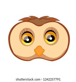 Cute owl vector isolated from white background.