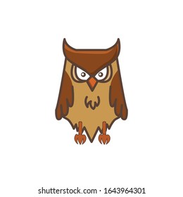 cute owl vector with line style