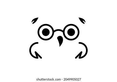 Cute Owl Vectorlogo Symbol Silhouette Illustration