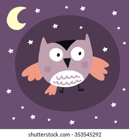 cute owl vector print