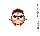 Cute owl vector print  for children