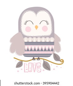 cute owl vector,bird graphic,animal print
