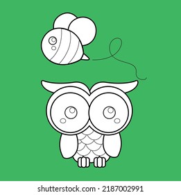 Cute Owl Woodland Animal Digital Stamp