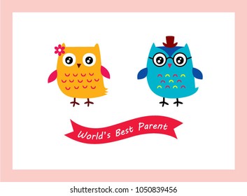 cute owl world's best parent