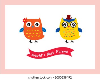 cute owl world's best parent