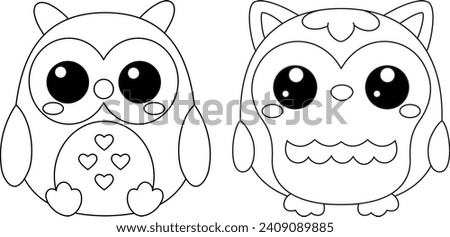 Cute Owls Cartoon coloring page