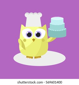 Cute Owls Illustration. Vector Illustration.