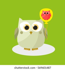 Cute Owls Illustration. Vector Illustration.
