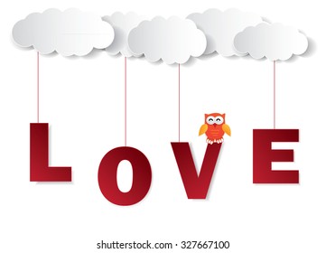 Cute owls with love