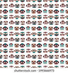 cute owls pastel colors pattern