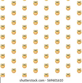 Cute Owls Seamless Pattern. Vector Illustration.