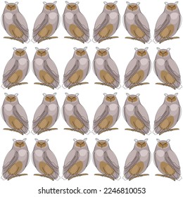 Modalidades sin fisuras de búho, fondo de pájaro para niños diseños de papelería y ropa.