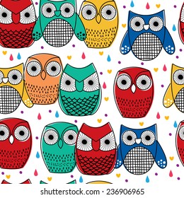 cute owls seamless wallpaper