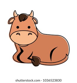 cute ox character icon