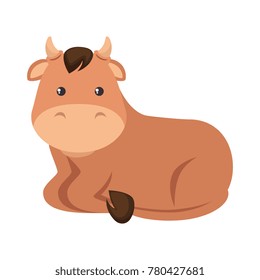 Cute Ox Character Icon