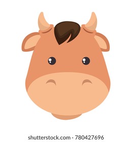 cute ox character icon